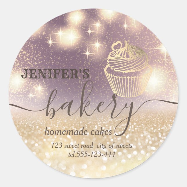 Adesivo Redondo Pino rolante brilhante e panificação de script che (Frente)