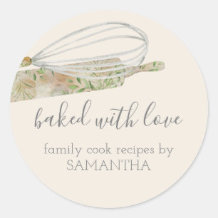 Adesivo Redondo Pino rolante russo e uísque Panificação Floral 