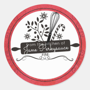 Adesivo Redondo Pino rolante sussurra Natal da cozinha de