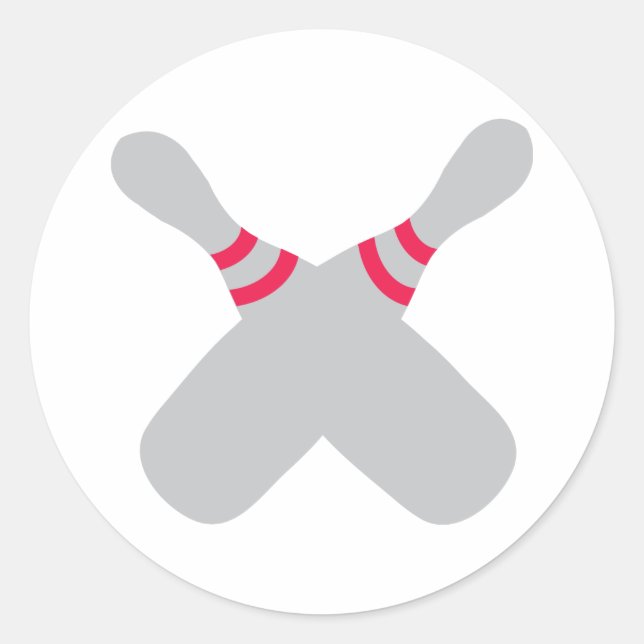 Adesivo Redondo Pinos de boliche cruzados (Frente)