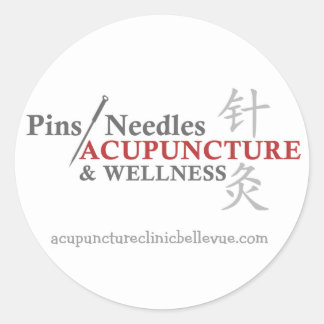 Adesivo Redondo Pinos e Agulha Stickers