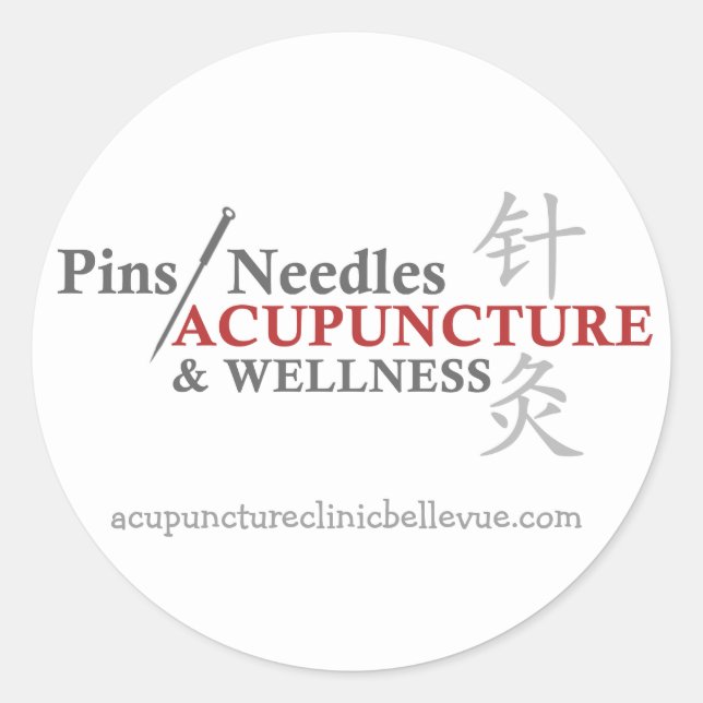 Adesivo Redondo Pinos e Agulha Stickers (Frente)