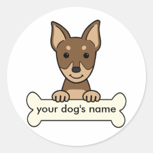 Adesivo Redondo Pinscher diminuto personalizado