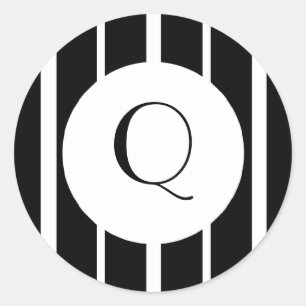 Adesivo Redondo Pinstripe branca e preto