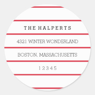 Adesivo Redondo Pinstripes largas   Vermelho e Branco   Endereço d