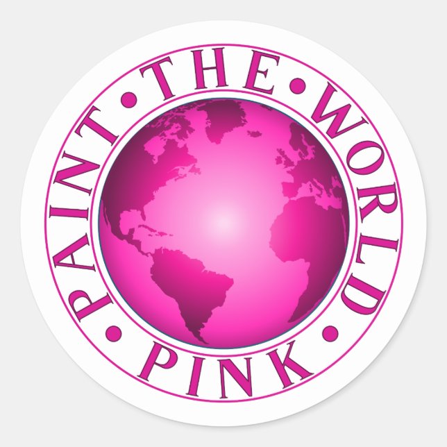 Adesivo Redondo PINTA O MUNDO PINK A Celebração da Diversidade da  (Frente)