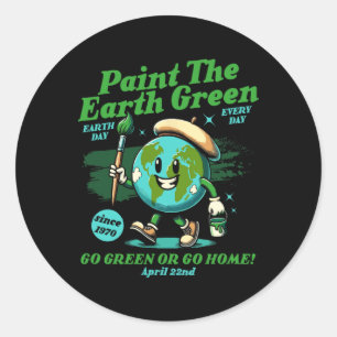 Adesivo Redondo Pintar a Terra Consciência Ecológica Terra
