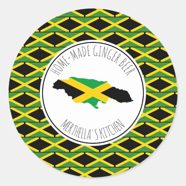 Adesivo Redondo PINTEIRA DE GINGER BEER Jamaica Flag (Frente)