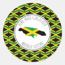 Adesivo Redondo PINTEIRA DE GINGER BEER Jamaica Flag