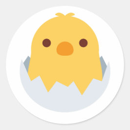 Adesivo Redondo Pintinho batendo fora do ovo