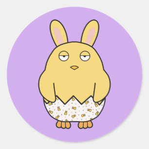Adesivo Redondo Pintinho Borny Bunny