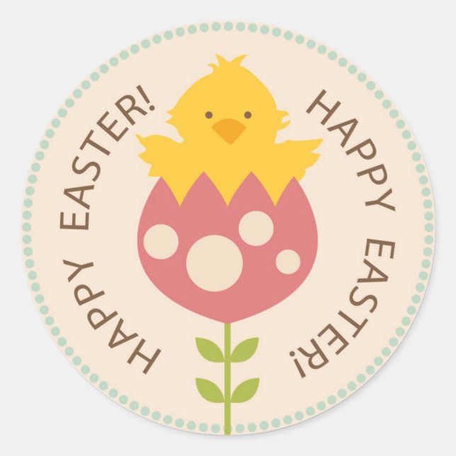 Adesivo Redondo Pintinho de jardim R2 (Frente)