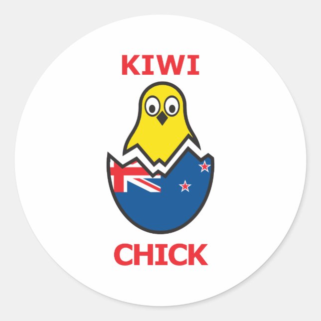 Adesivo Redondo Pintinho Kiwi (Frente)