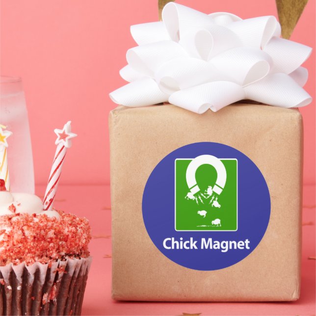 Adesivo Redondo Pintinho Magnet Azul BG (Festa)