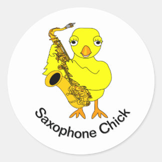 Adesivo Redondo Pintinho saxofone