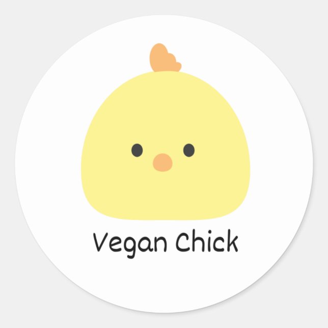 Adesivo Redondo Pintinho Vegan (Frente)