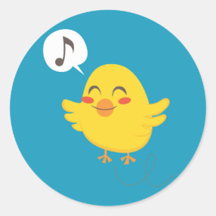 Adesivo Redondo Pintinhos de páscoa