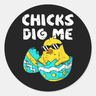 Adesivo Redondo Pintinhos Engraçados Para Homens Meninos Crianças 