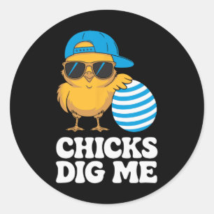 Adesivo Redondo Pintinhos Me Cavam Páscoa Toddler Boys Men Kids Ha