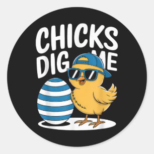 Adesivo Redondo Pintinhos me entendendo Páscoa Pintinho Engraçado 