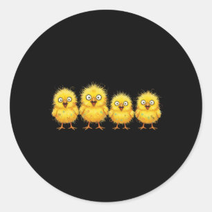 Adesivo Redondo Pintinhos Rabiscam-se em Cute Amarelo Por Arte de