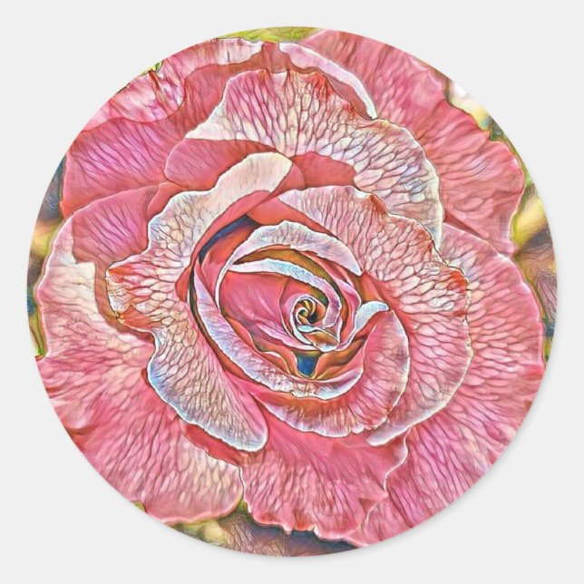 Adesivo Redondo Pintor aquoso rosa-rosa-rosa (Frente)