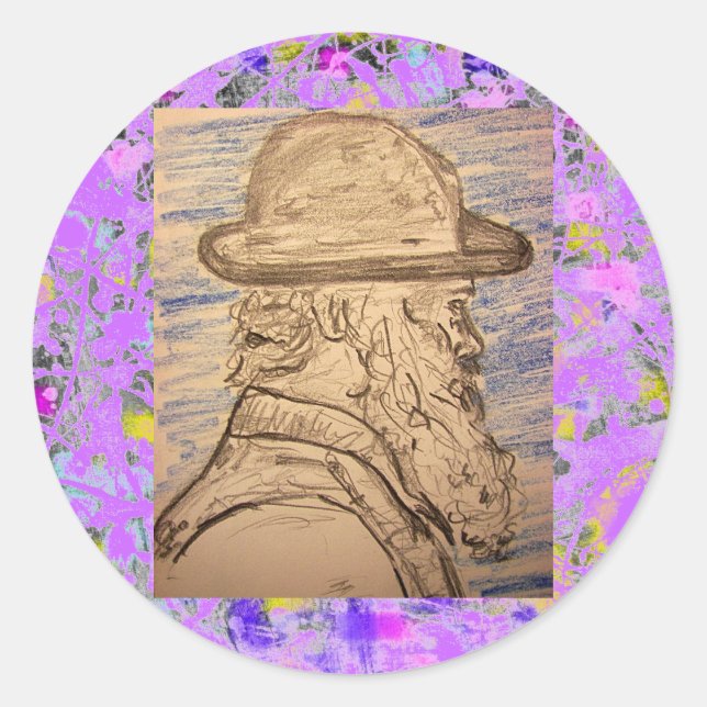 Adesivo Redondo pintor com gota de chapéu (Frente)
