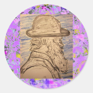 Adesivo Redondo pintor com gota de chapéu