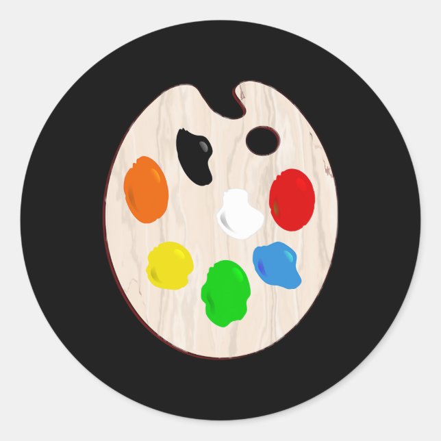 Adesivo Redondo Pintora Artista Paint Paleta de Halloween (Frente)