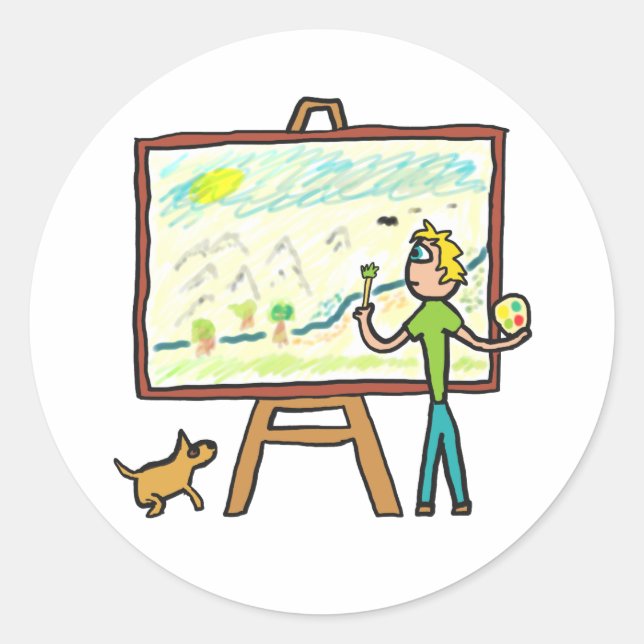 Adesivo Redondo Pintura Artista (Frente)