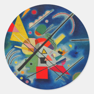 Adesivo Redondo Pintura azul de Wassily Kandinsky