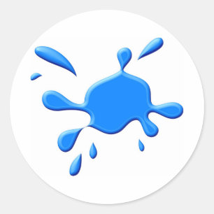 Adesivo Redondo Pintura azul Splodge