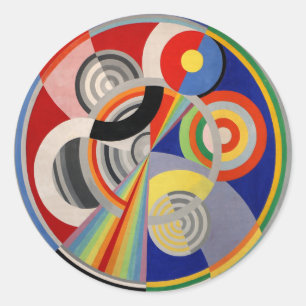 Adesivo Redondo pintura colorida dos círculos geométricos dos abst