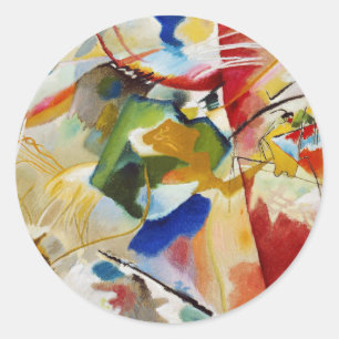 Adesivo Redondo Pintura com o Green Center por Wassily Kandinsky