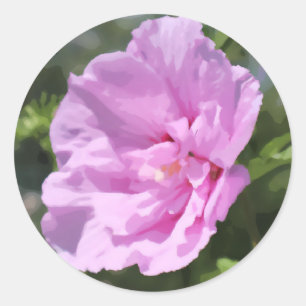 Adesivo Redondo Pintura com ventilador digital de hibiscus duplo r