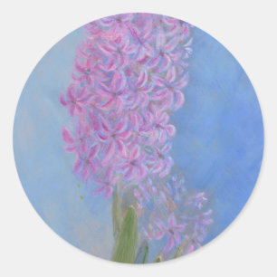 Adesivo Redondo Pintura da Flor Lilac-Rosa