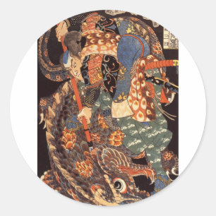 Adesivo Redondo Pintura da tinta de Miyamoto Musashi
