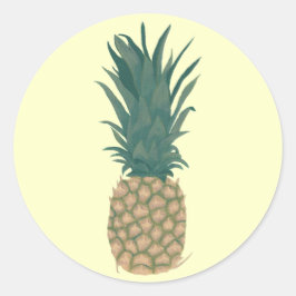 Adesivo Redondo Pintura de abacaxi fresco por CherylsArt Stickers
