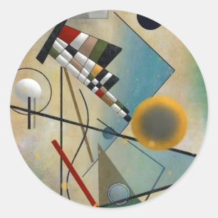 Adesivo Redondo Pintura de Abstrato de Composição Kandinsky