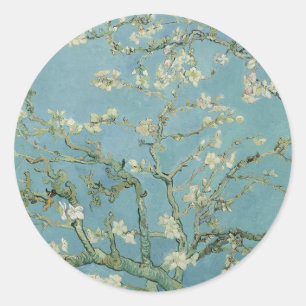 Adesivo Redondo Pintura de Almond Blossoms por Van Gogh