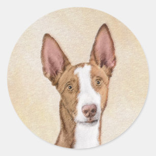 Adesivo Redondo Pintura de Cachorro Ibizan - Arte Cachorra Origina