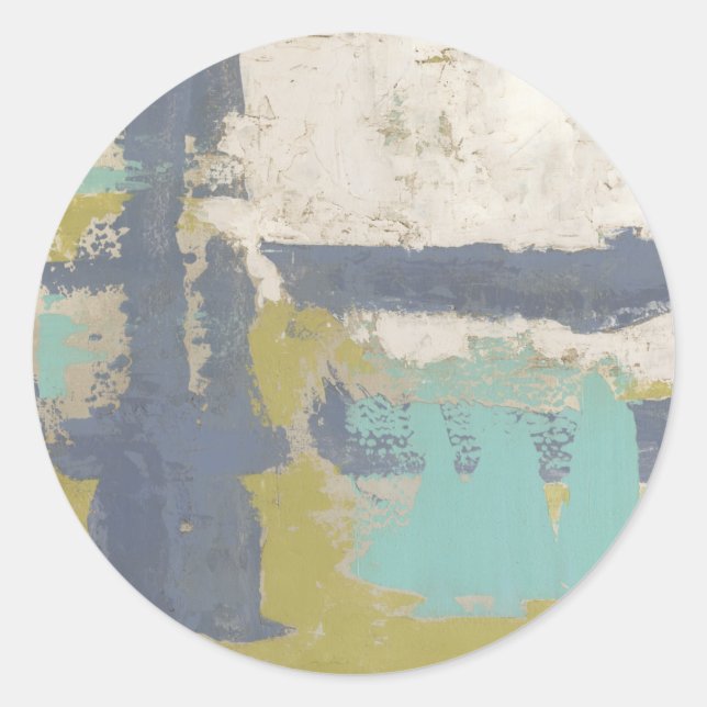 Adesivo Redondo Pintura de expressão livre moderna (Frente)