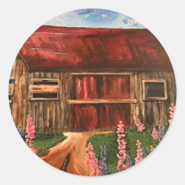 Adesivo Redondo Pintura de Flores e Flores-Cons