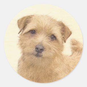 Adesivo Redondo Pintura de Norfolk Terrier - Arte de cachorro orig