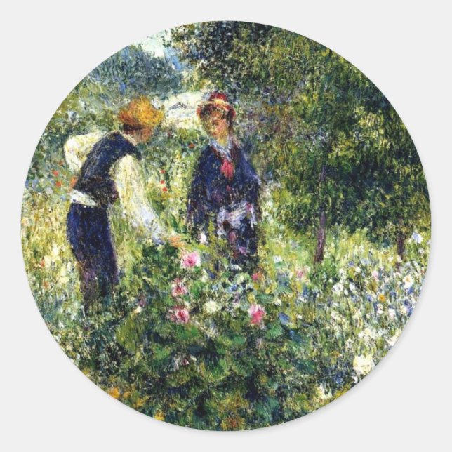 Adesivo Redondo Pintura De Pierre-Auguste Renoir, Flores Separador (Frente)