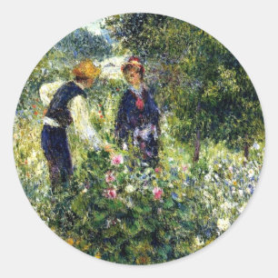 Adesivo Redondo Pintura De Pierre-Auguste Renoir, Flores Separador