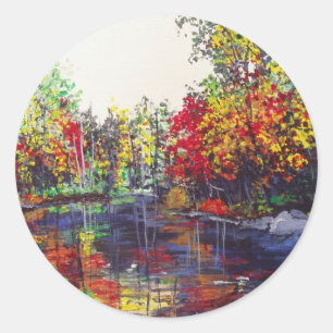 Adesivo Redondo Pintura de reflexões