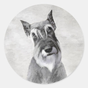 Adesivo Redondo Pintura de Schnauzer (Giant) - Arte Canina