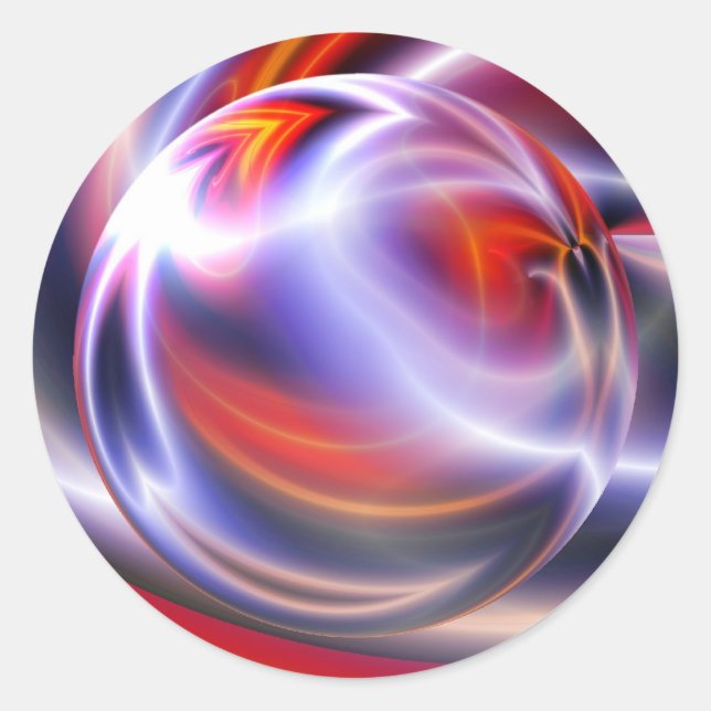 Adesivo Redondo Pintura digital abstrato (Frente)