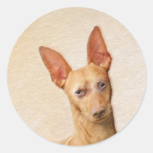Adesivo Redondo Pintura do Cirneco dell’Etna - Arte Cão Origina